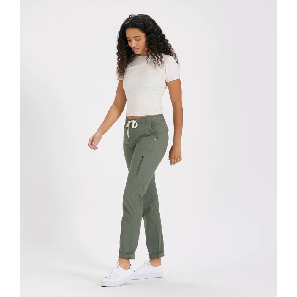 Vuori Ripstop Pant Army Green VW401 Women XS Slim Straight Hiking Travel Utility